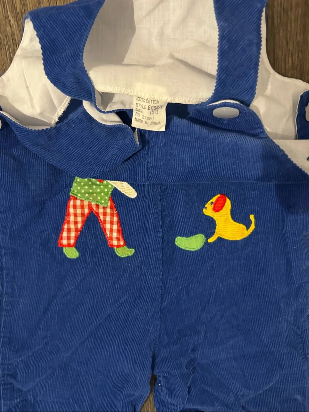 Corduroy Kids Overalls with Playful Appliqués